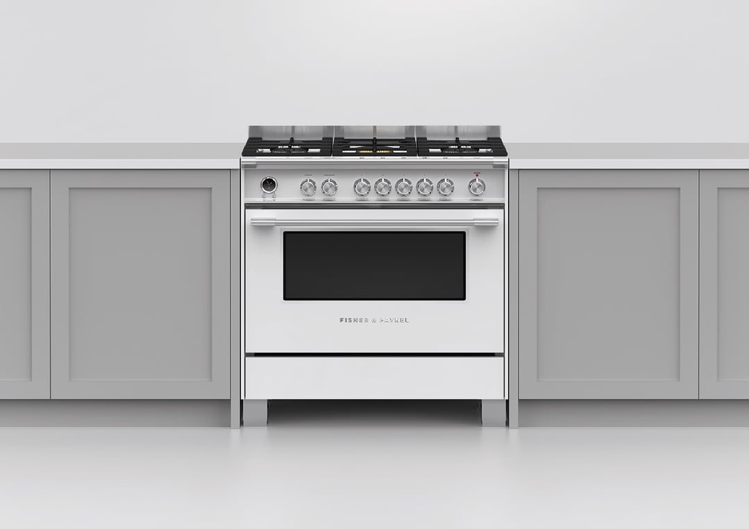 Fisher & Paykel 90cm Series 9 Classic 5 Burner Dual Fuel Pyrolytic Cooker OR90SCG6W1