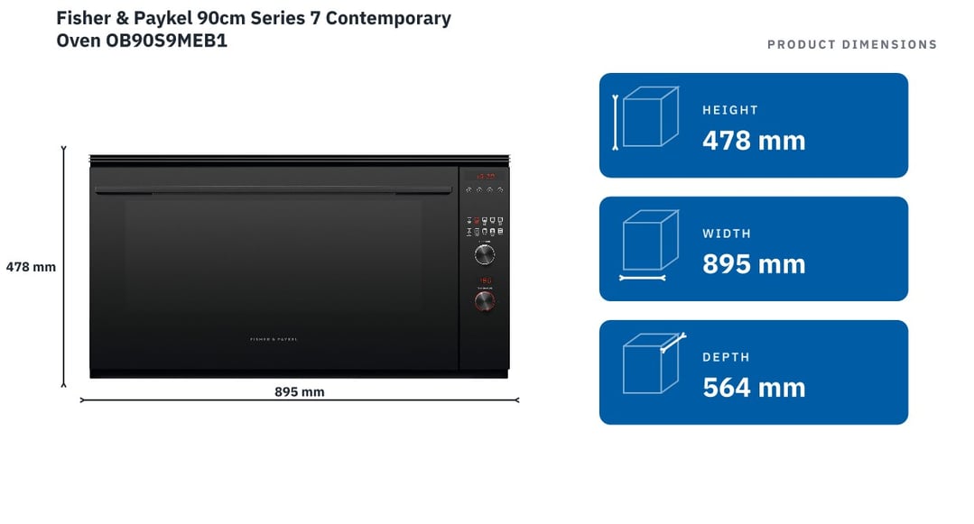 Fisher & Paykel 90cm Series 7 Contemporary Oven OB90S9MEB1