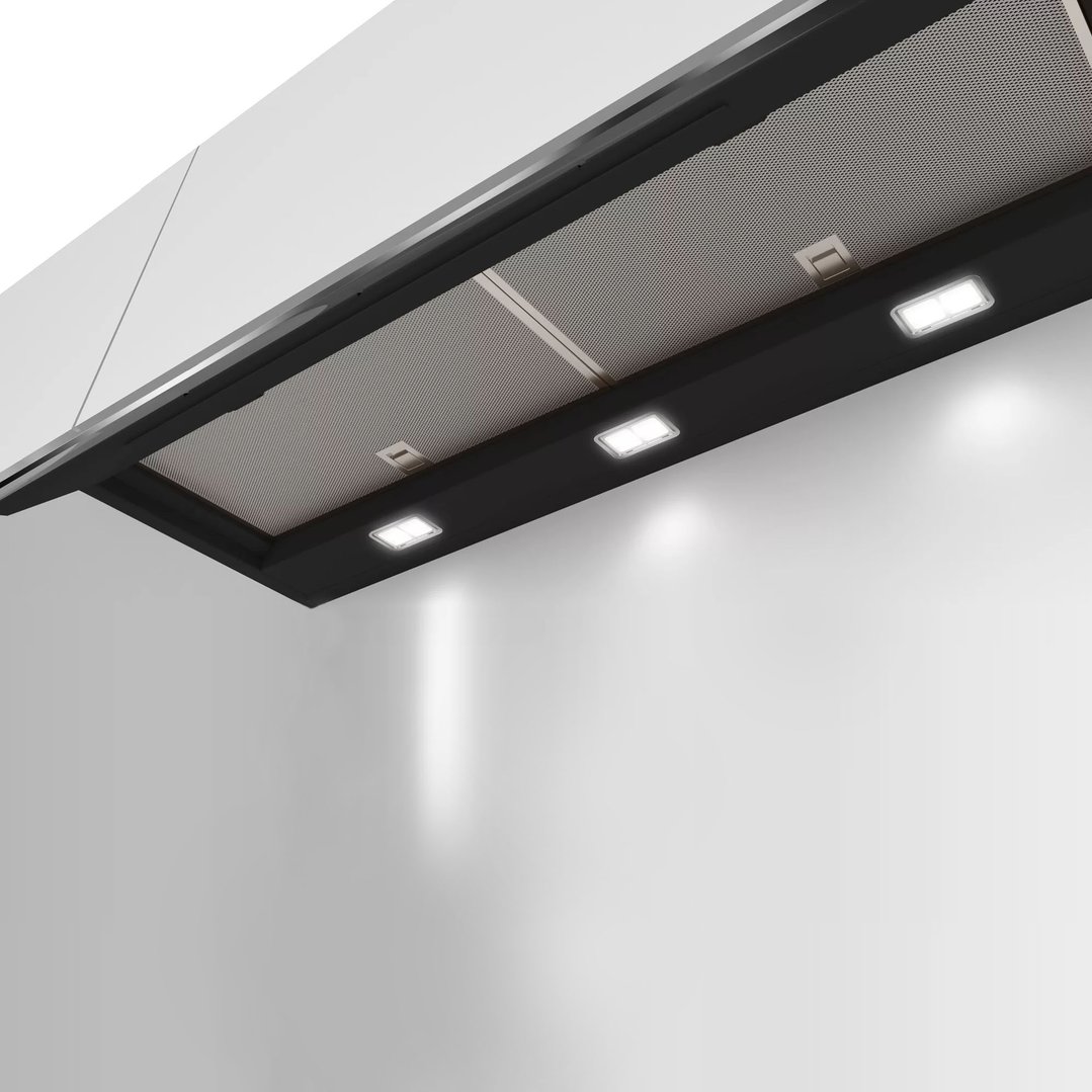 Bosch Series 6 Integrated Design Hood 90 cm Clear Glass Black Printed. DBB97AM60A