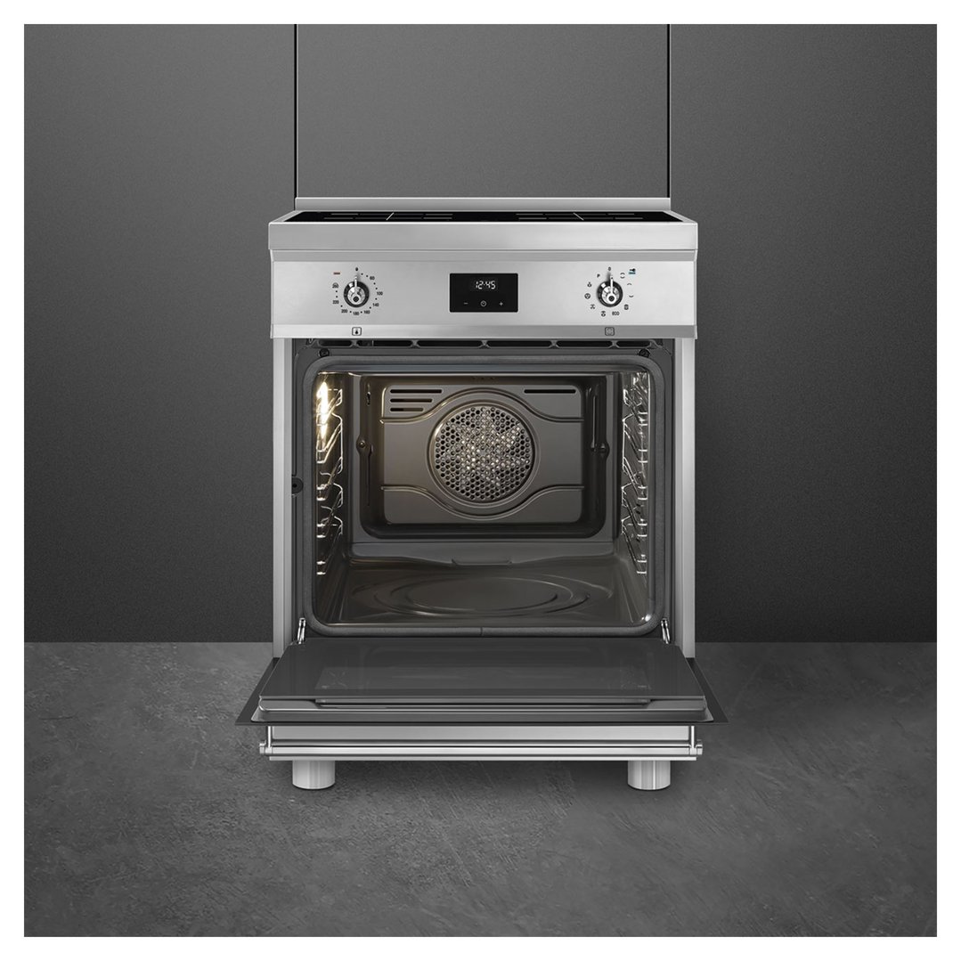 Smeg 60cm Classic Pyrolytic 4 Zone Induction Freestanding Cooker - Stainless Steel C6IPXT2