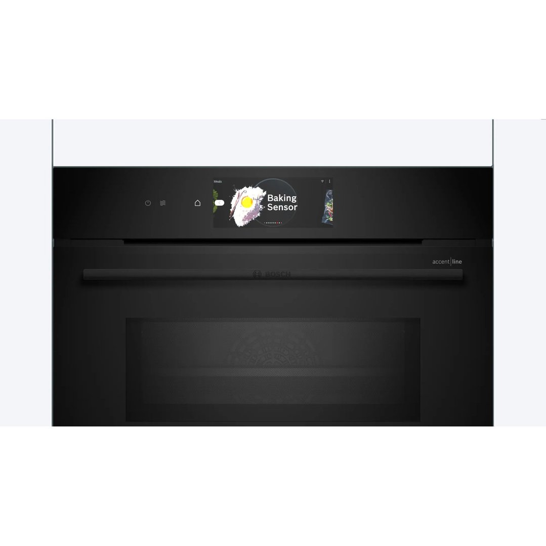 Bosch 60cm Accentline Compact Combination Pyrolytic Oven with Microwave - TFT Touch Display Pro CMG978NB1A