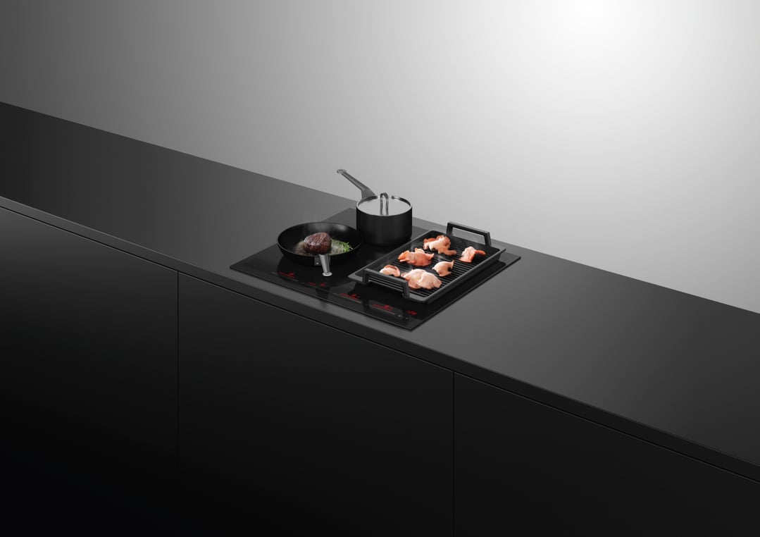 Fisher & Paykel 60cm Series 7, 4 Zone Induction Cooktop, SmartZone, Low Current, Black CI604ZDTPB5