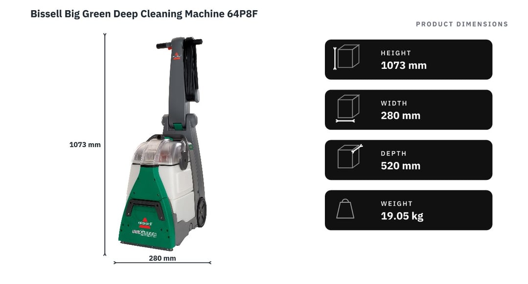 Bissell Big Green Deep Cleaning Machine 64P8F — product dimensions