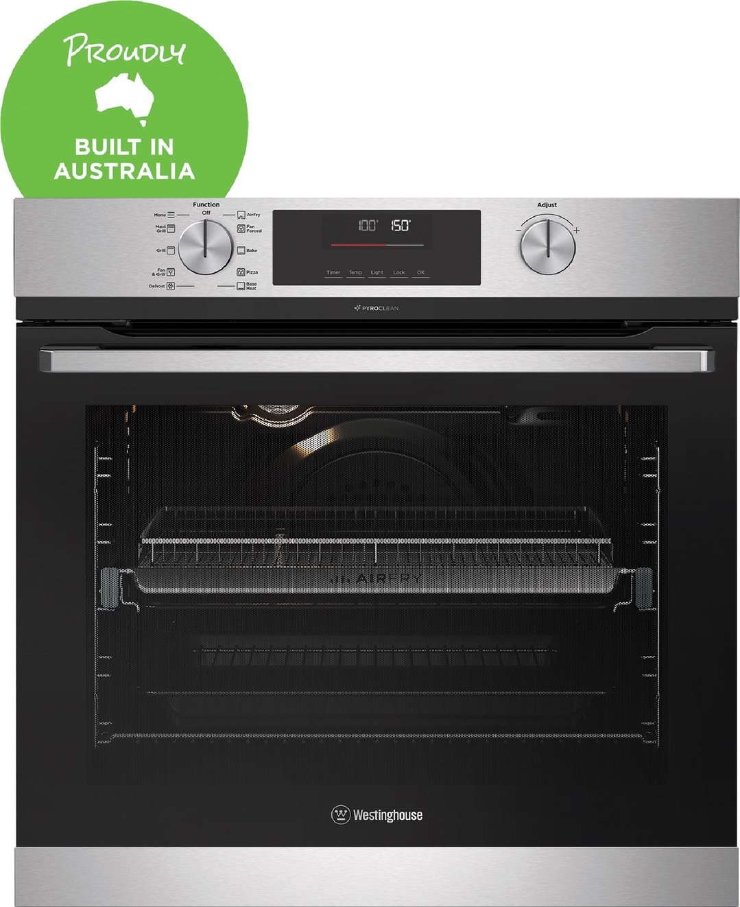 Westinghouse 60cm Multi-function Pyrolytic Oven with Air Fry - Stainless Steel WVEP6716SD