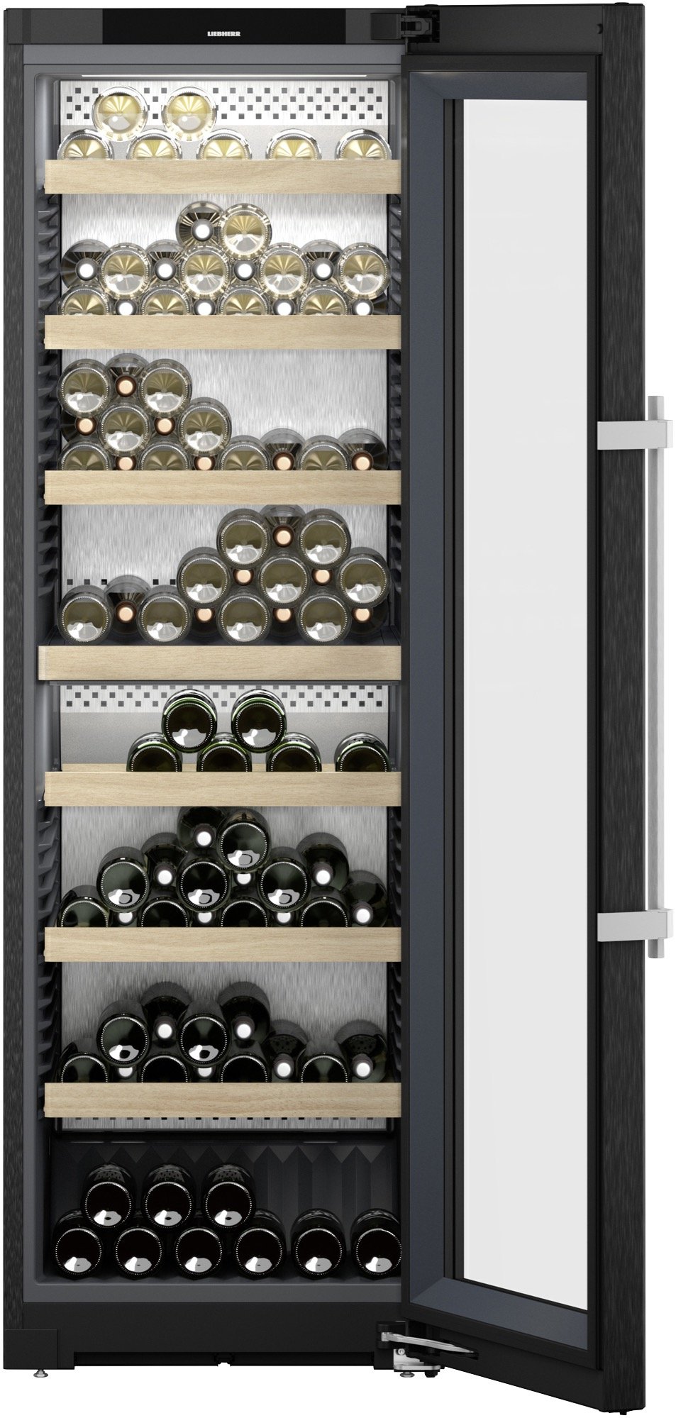 Liebherr 155 Bottle Dual Zone Wine Fridge - Black Steel WPBS5262RHH
