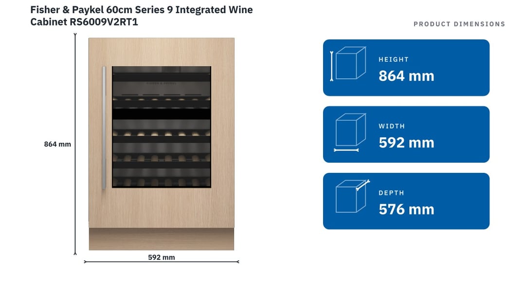 Fisher & Paykel 60cm Series 9 Integrated Wine Cabinet RS6009V2RT1