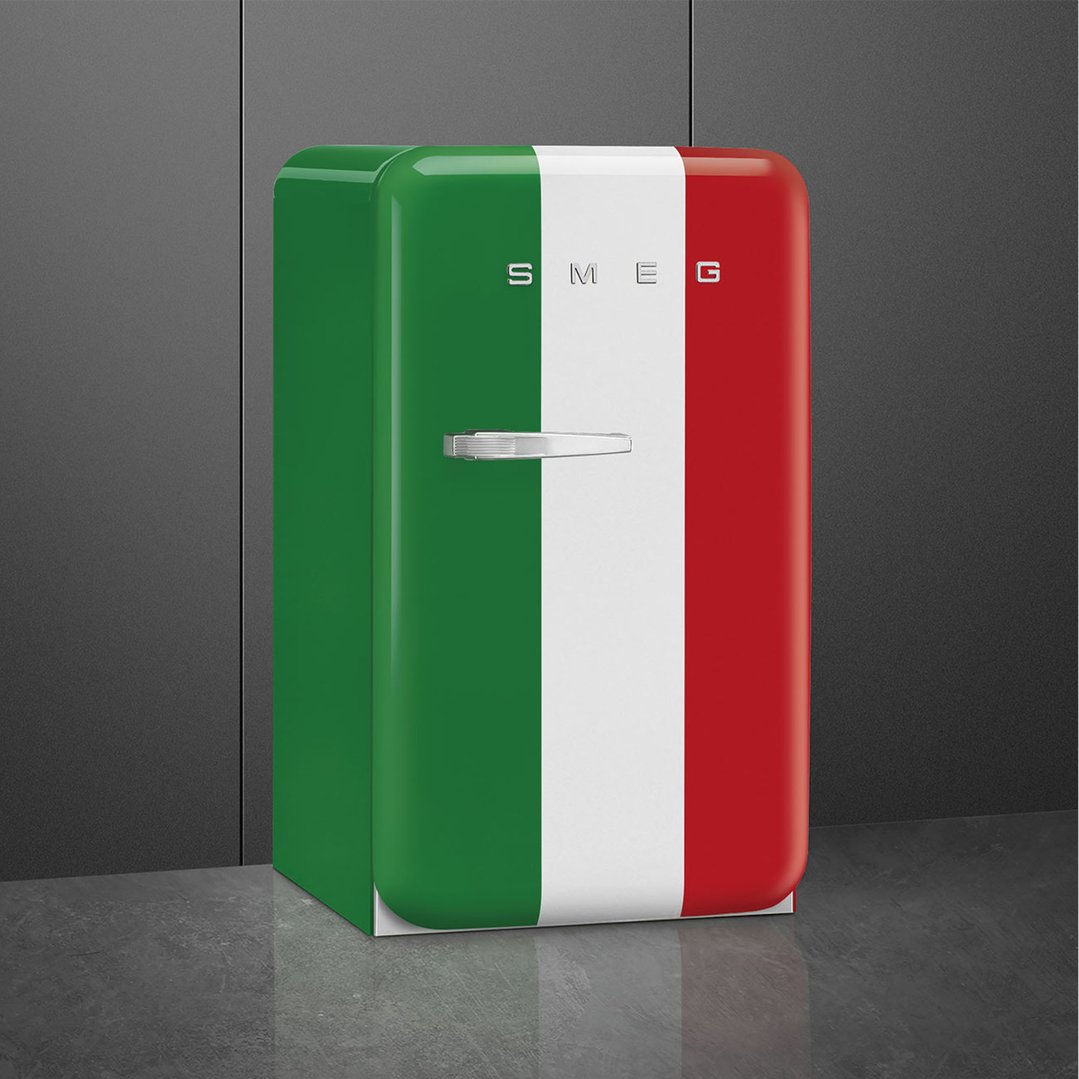 Smeg FAB10 50's Style Retro Refrigerator Right Hand Hinge - Italian Flag FAB10HRDIT6