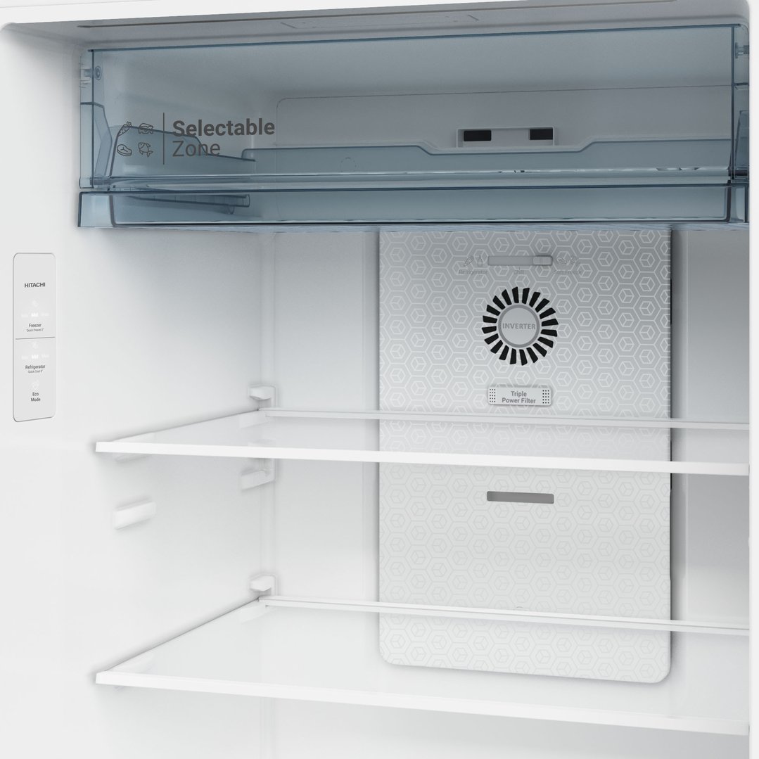 Hitachi 374L Inox Top Mount Fridge HRTN6408SXAU