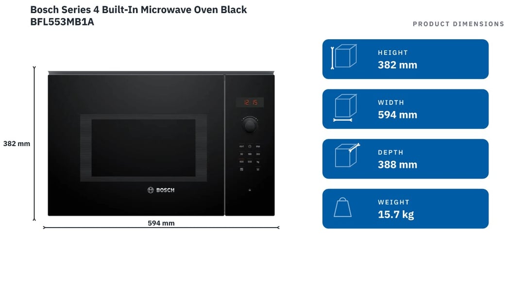 Bosch Series 4 Built-In Microwave Oven Black BFL553MB1A