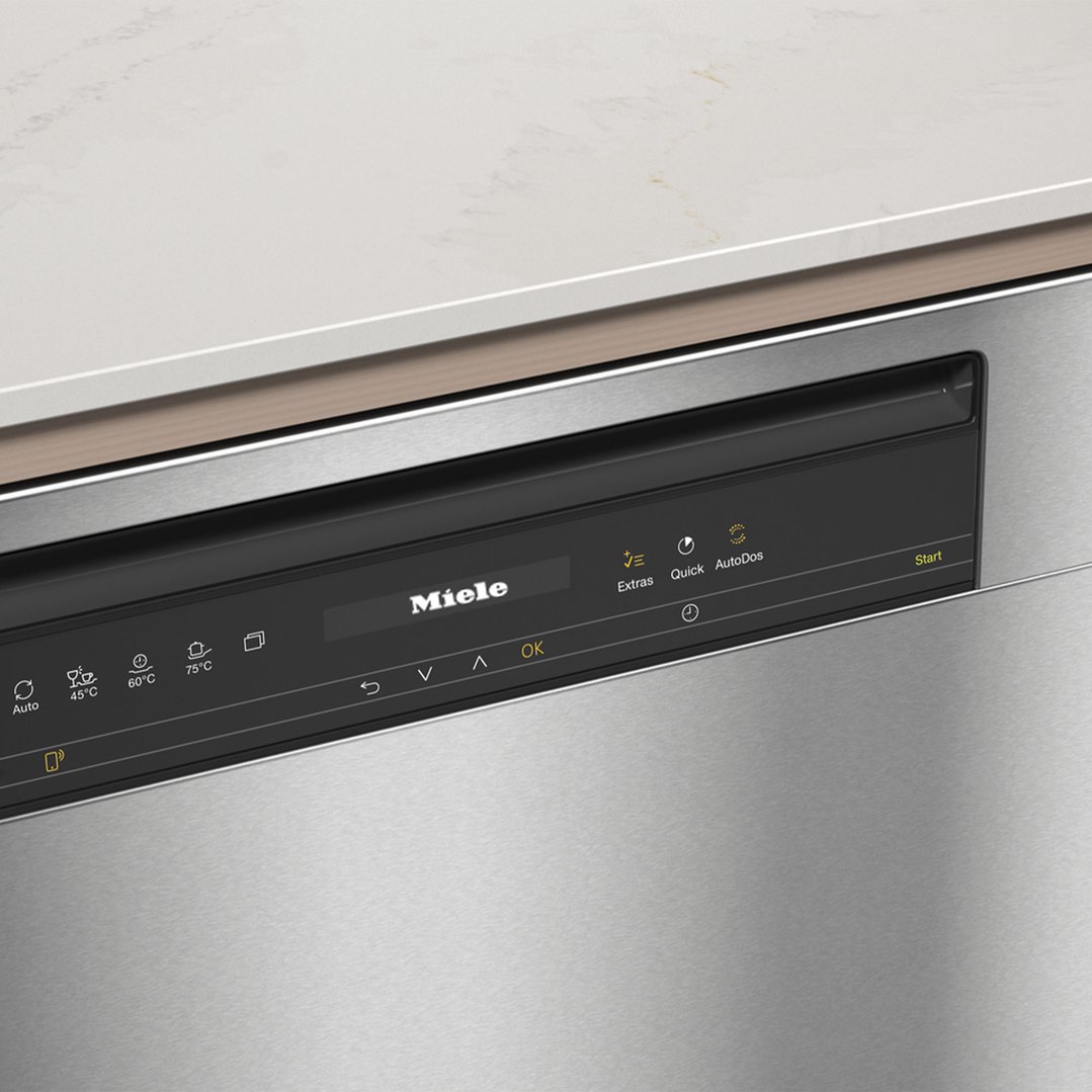 Miele 60cm Built-Under Dishwasher with AutoOpen Drying, Hygiene Programme and PowerDisk CleanSteel G7604SCUCLST