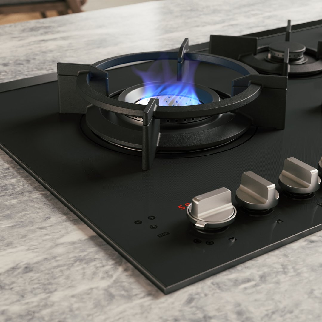 Asko 90cm Hob Gas 5 Burner Volcano Cooktop Matte Black HG8954MGD1