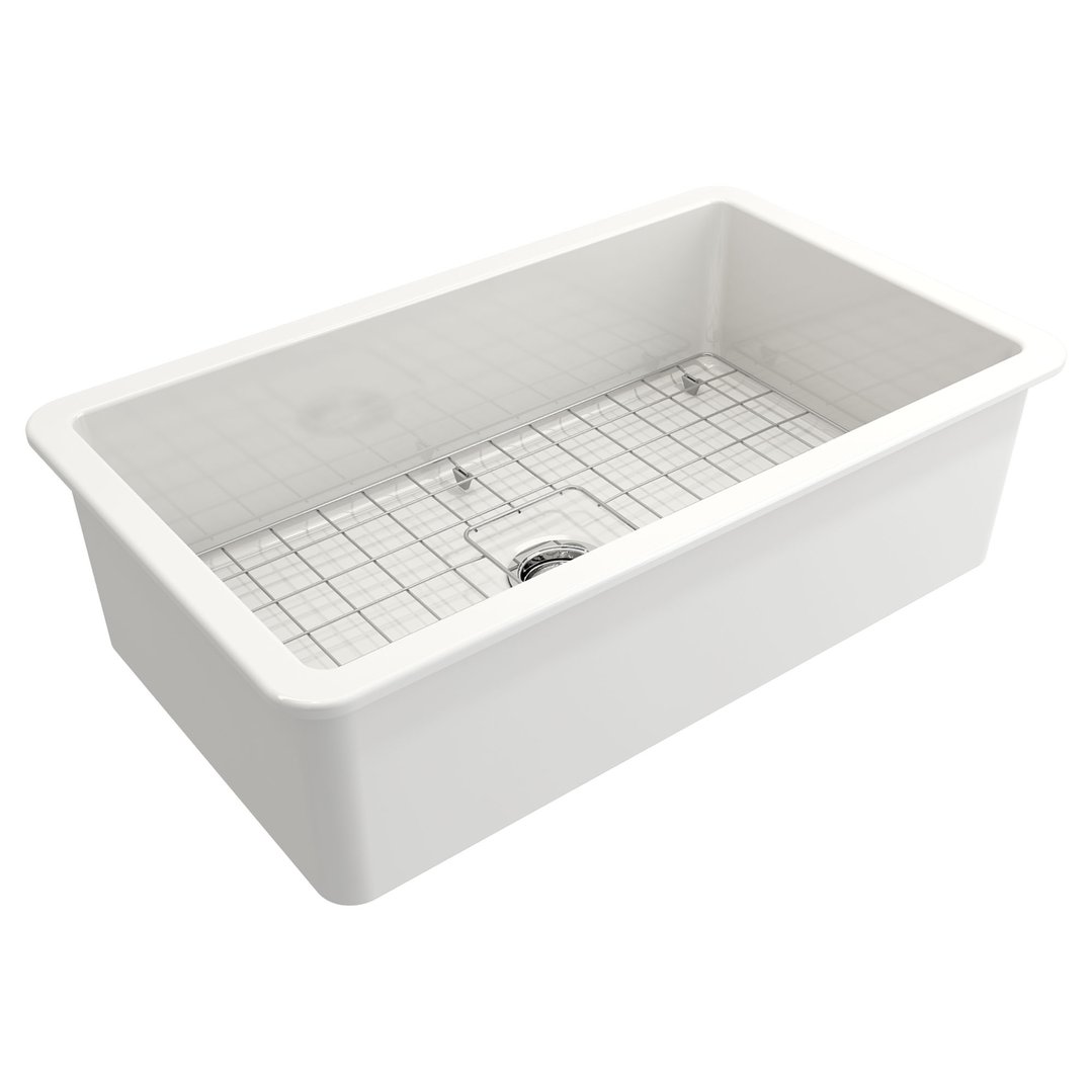 Turner Hastings Cuisine 81x48 Inset / Undermount Fireclay Sink with Overflow CU81FS-OF