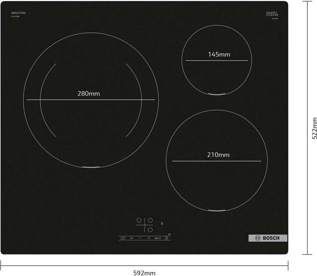 Bosch Series 4 Induction Cooktop 60cm Black PUJ611BB5H