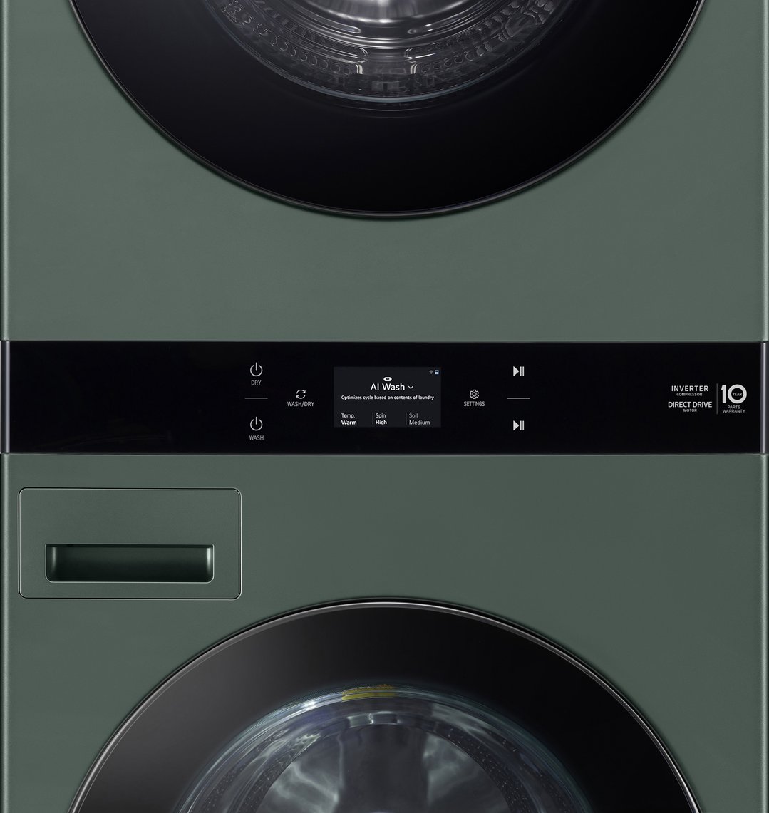 LG AI WashTower™ 19/10kg All-In-One Stacked Washer Dryer - Forest Green WWT-1910FGX