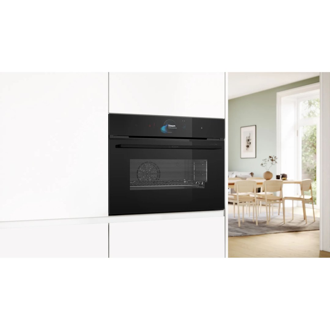 Bosch Series 8 Built-in compact oven with steam function 60 x 45 cm Black CSG958DB1