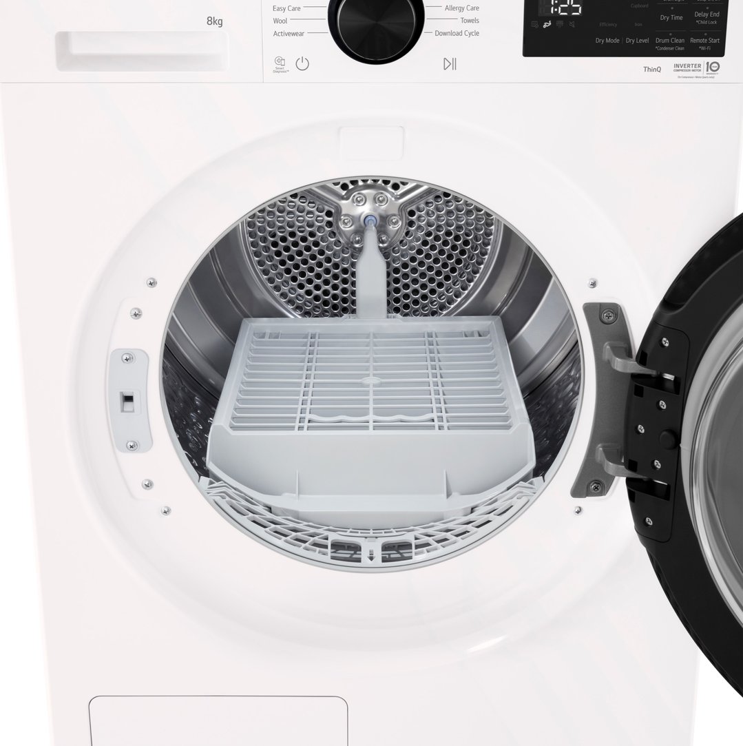 LG 8kg Series 3 AI Heat Pump Dryer - White DXH3-08W