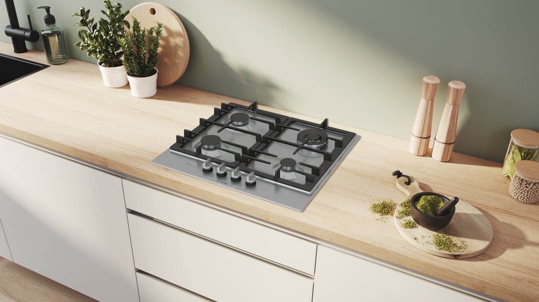 Bosch Series 6 Gas cooktop 60 cm Stainless steel PCH6A5I90A