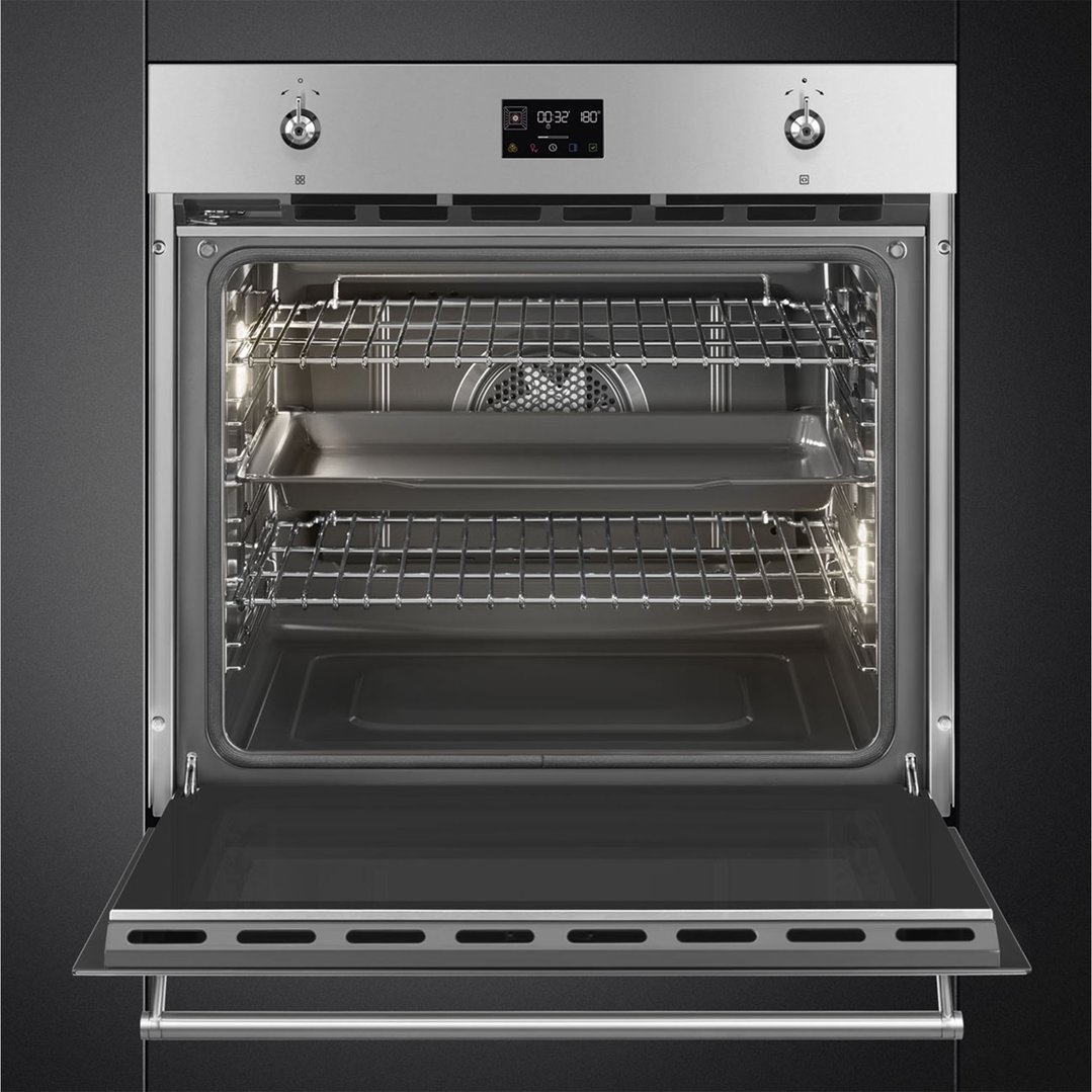 Smeg 76cm Classic Pyrolytic Oven With Single Point Probe SOPA3302TPX