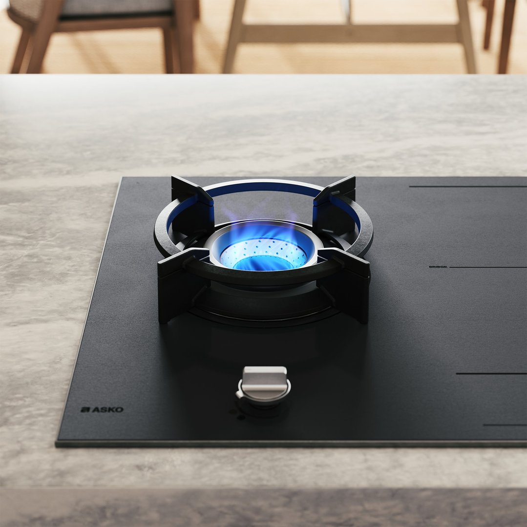 Asko 90cm Duo Fusion Combined Gas & Induction Cooktop - Matte Black HIG89524MGD1
