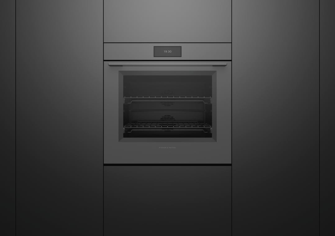 Fisher & Paykel 76cm Series 9, Minimal Pyrolytic Oven, Grey Glass OB76SMPUG3