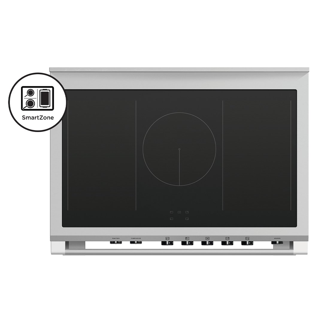 Fisher & Paykel 90cm Series 9 Classic 5 Zone Induction Pyrolytic Cooker, 2 SmartZones OR90SCI6W1