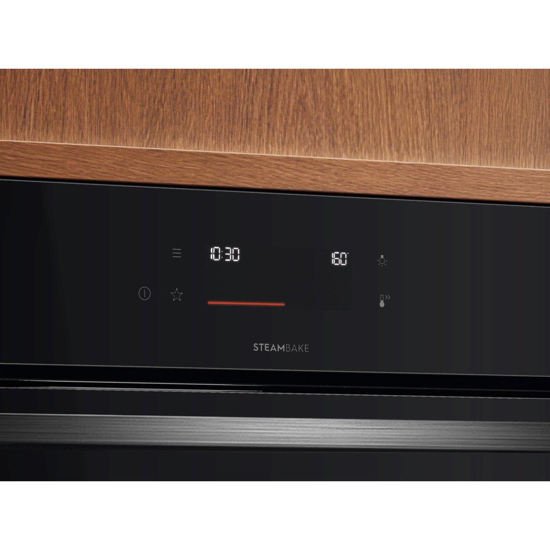 Electrolux 60cm Pyrolytic Oven with SteamBake and Food Probe, Black - 600 Series EVEP6616DF
