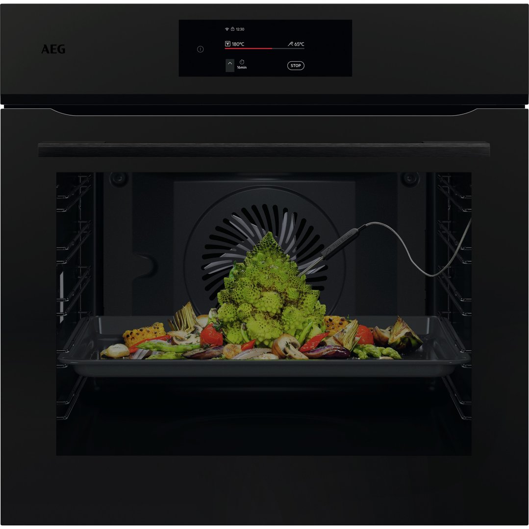 AEG 60cm Multifunction 21 Matte Black SenseCook Oven NBE7P731AT