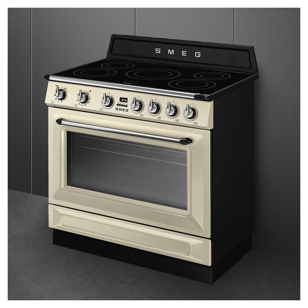 Smeg 90cm Victoria Aesthetic Cooker with Induction Hob Cream TR90IPP