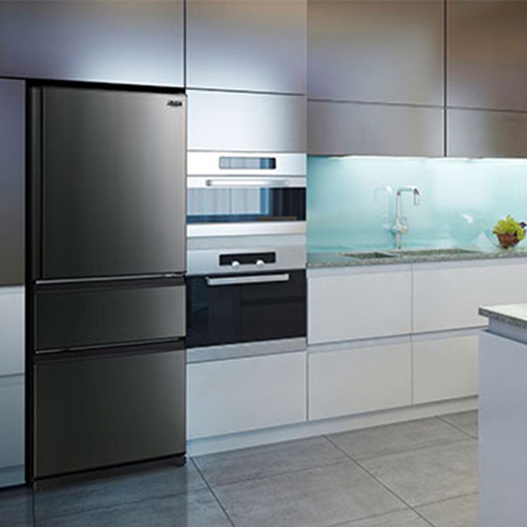 Mitsubishi Electric 450L Multi Drawer Fridge Black Stainless Steel MR-CX450ER-BST