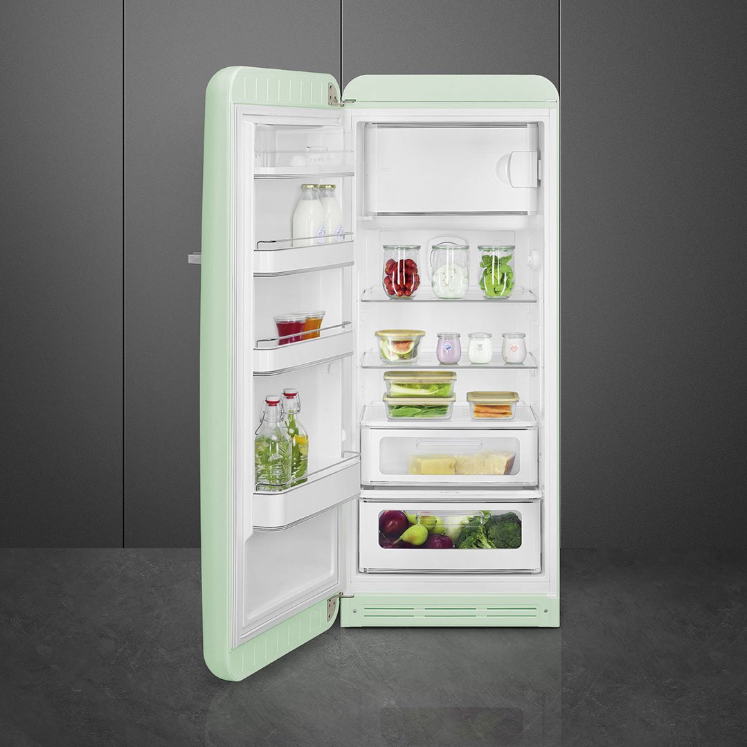 Smeg FAB 28 50’S Style Retro Refrigerator, Left Hand - Pastel Green FAB28LPG5AU