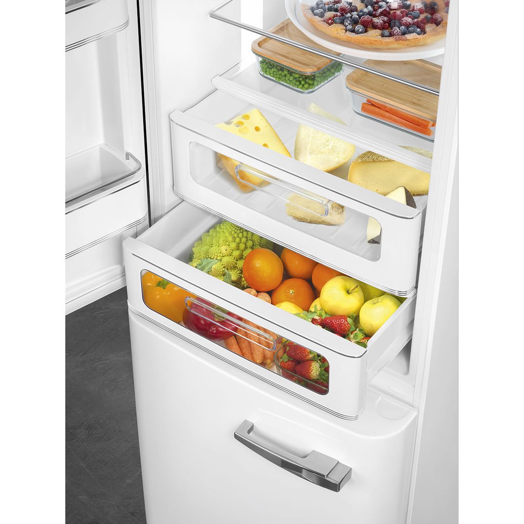 Smeg FAB 32 50’S Style Retro Refrigerator, Left Hand - White FAB32LWH5AU
