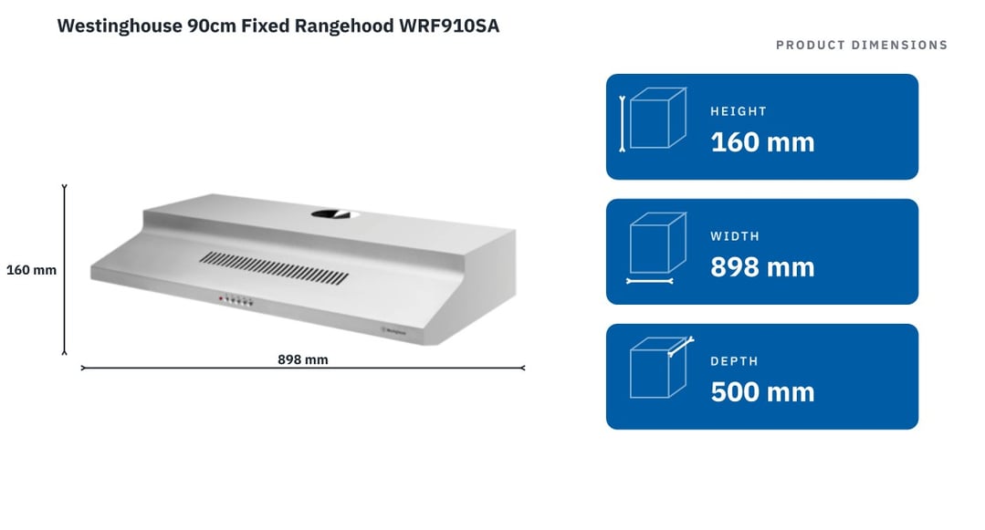 Westinghouse 90cm Fixed Rangehood WRF910SA