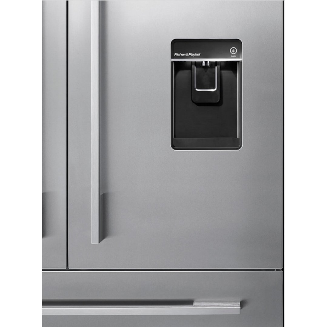 Fisher & Paykel 90cm Series 7 Integrated French Door Refrigerator Freezer, Ice & Water RS90AU1