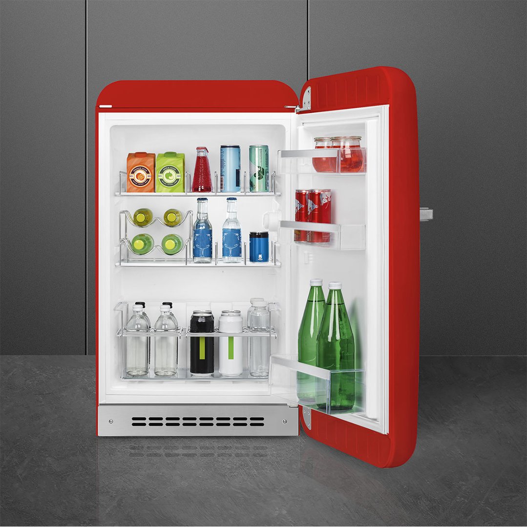 Smeg FAB 10 50's Style Retro Refrigerator, Happy Bar, Right Hand - Red FAB10HRRD5AU