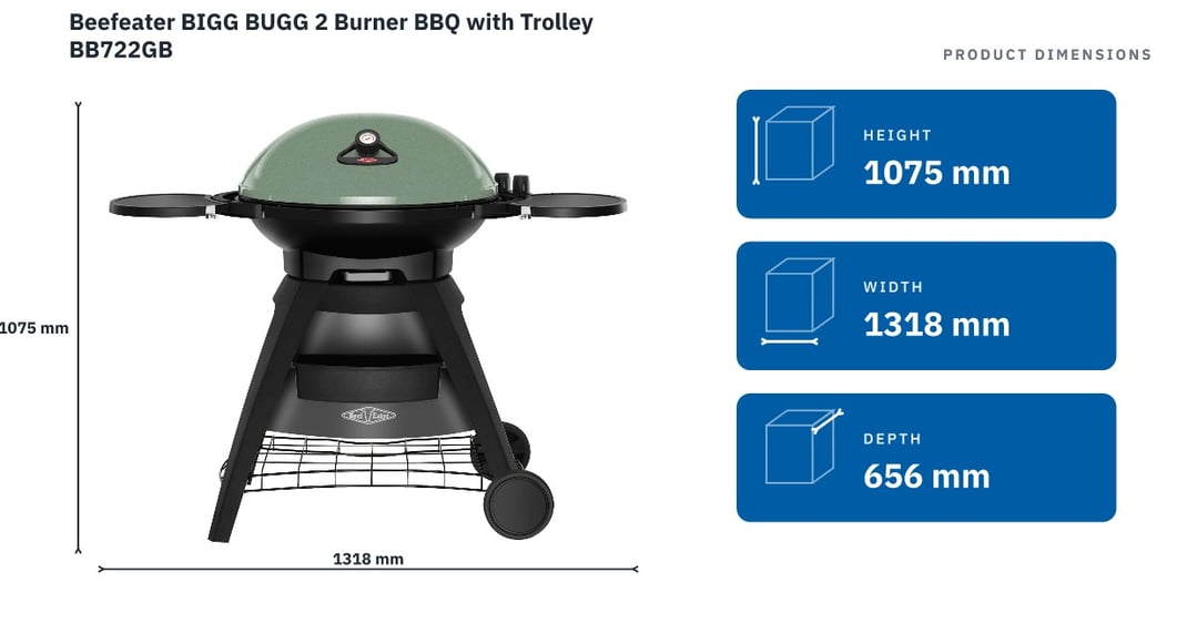 Beefeater BIGG BUGG 2 Burner BBQ with Trolley BB722GB