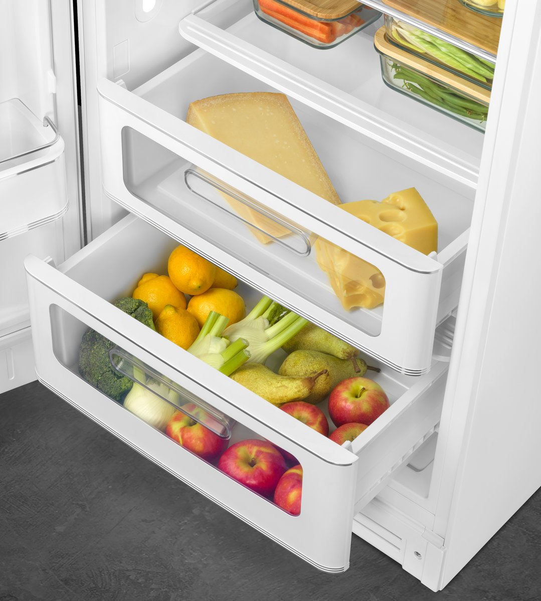 Smeg FAB 28 50’S Style Retro Refrigerator, Left Hand - White FAB28LWH5AU