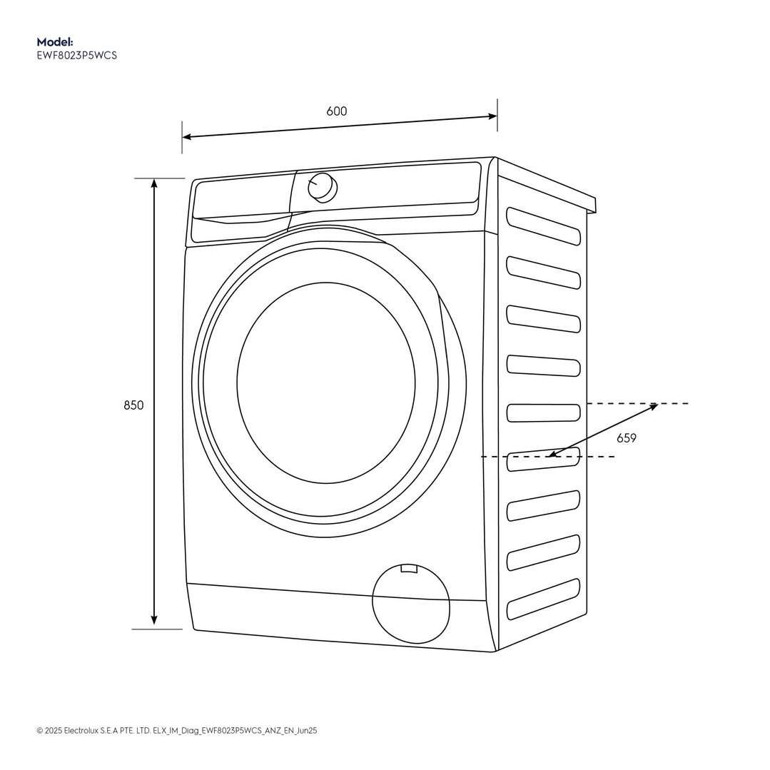 Electrolux 8kg UltimateCare 500 Front Load Washing Machine EWF8023P5WCS