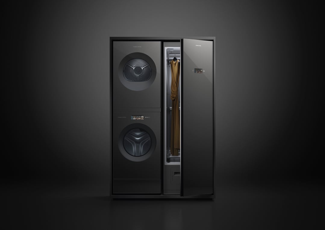 Fisher & Paykel 60cm Series 11, Minimal Fabric Care Cabinet, Flexi-Loading, Steam & Dry, Grey Glass FC1260FZB2