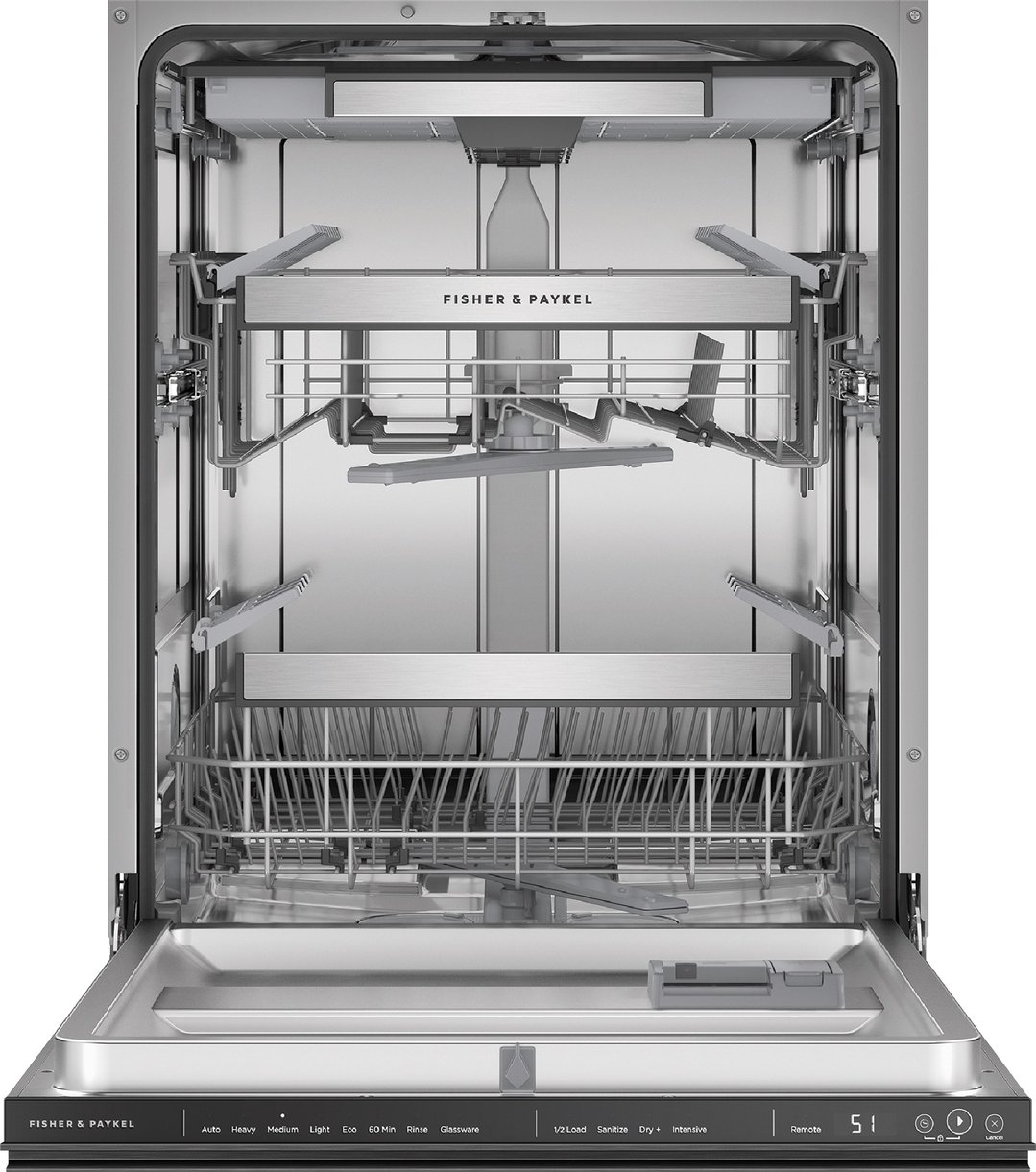 Fisher & Paykel Series 9 Comtemporary Built-under Dishwasher, Tall, Sanitise DW60UZT4B2
