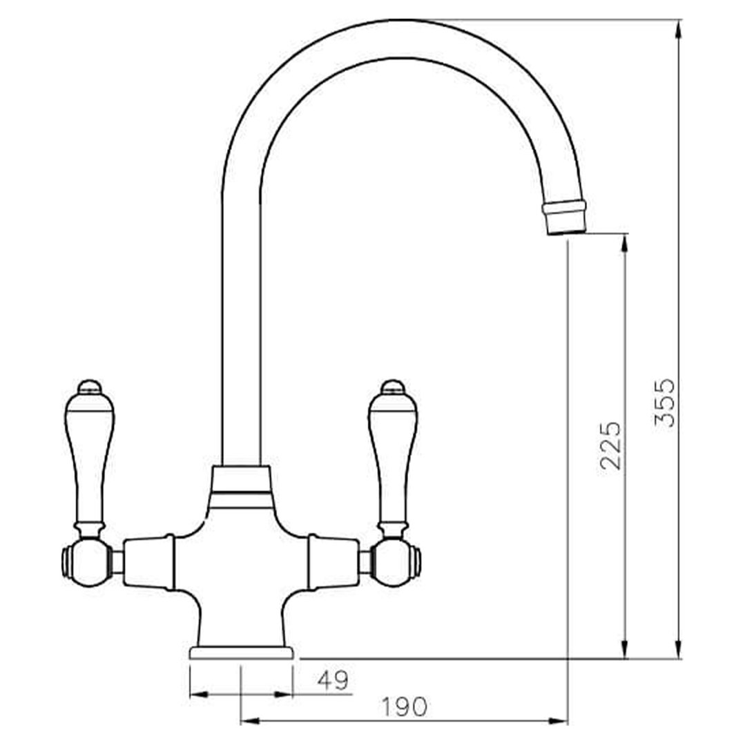 Turner Hastings Ludlow Double Mixer Tap - Chrome LU101DM-CH