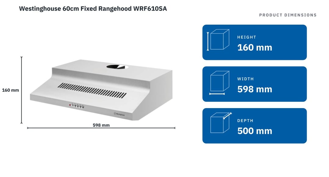 Westinghouse 60cm Fixed Rangehood WRF610SA