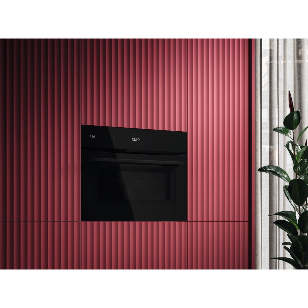 AEG 45cm COMBIQUICK® Gloss Black Microwave Oven NKK9A801B