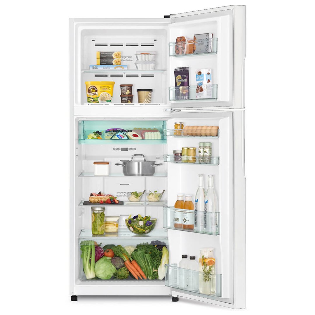 Hitachi 403L Top Mount Inverter Fridge White RVX445PT9PWH Signature