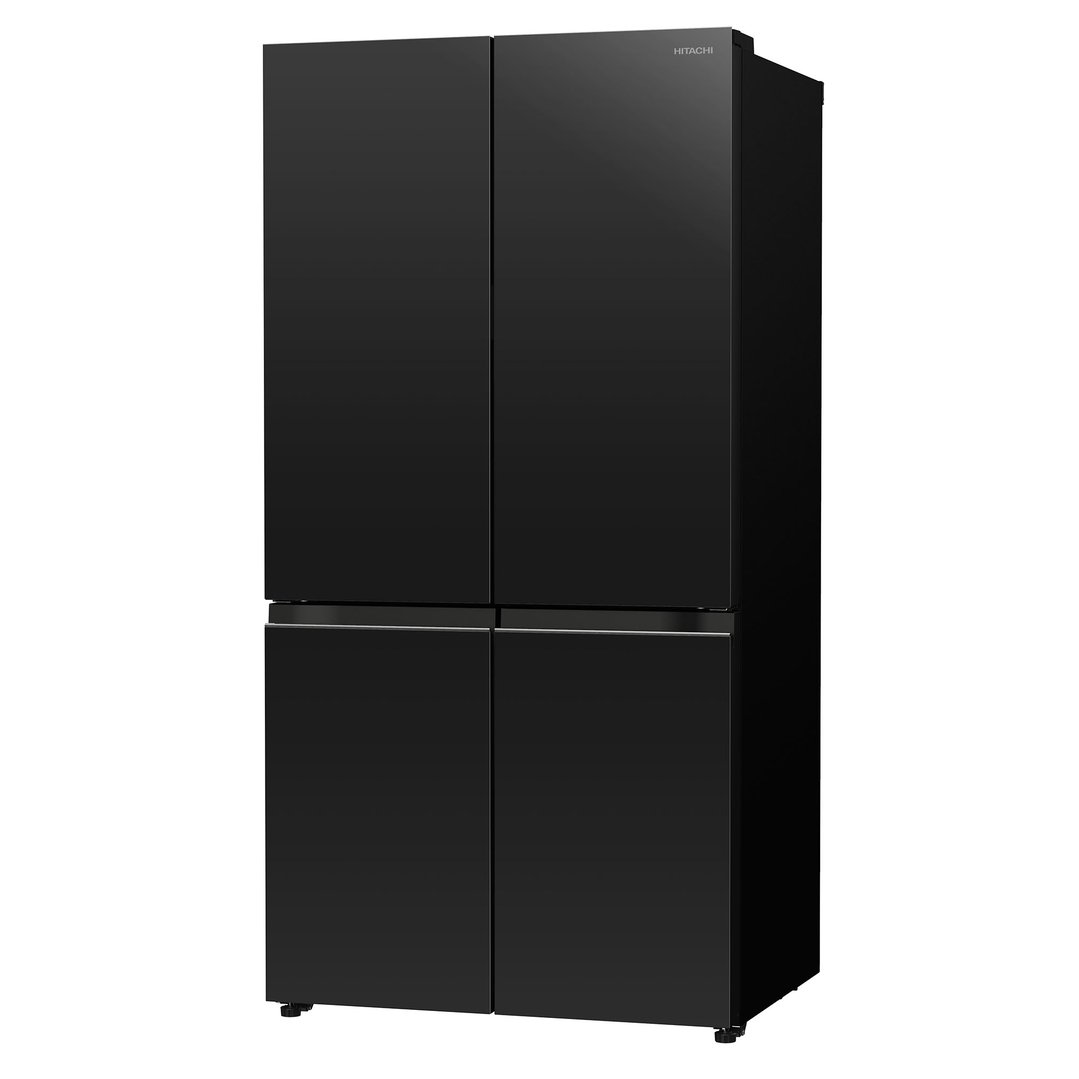 Hitachi 569L 4 Door French Door Fridge - Glass Clear Black RWB640PT1GCK