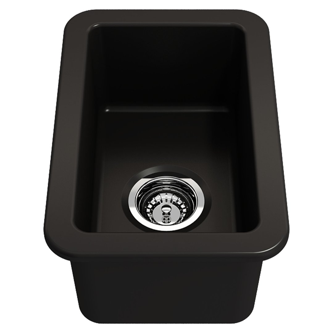 Turner Hastings KIT - Cuisine 30x46 Inset / Undermount Fireclay Sink - Matte Black Incl. Waste CU30FS-MB