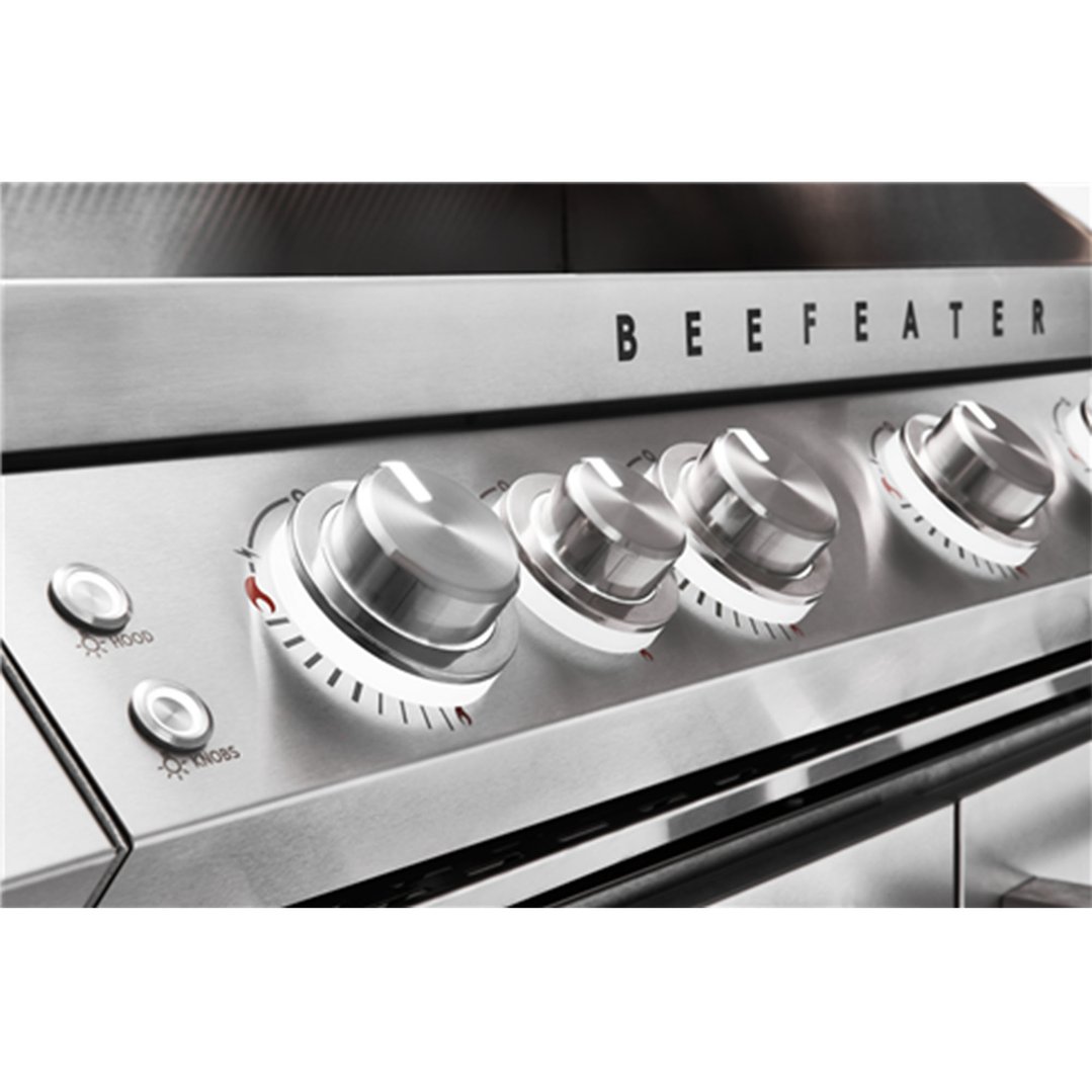 Beefeater 7000 Premium 5 Burner BBQ, Side Burner & Trolley, Stainless Steel BMF7655SA