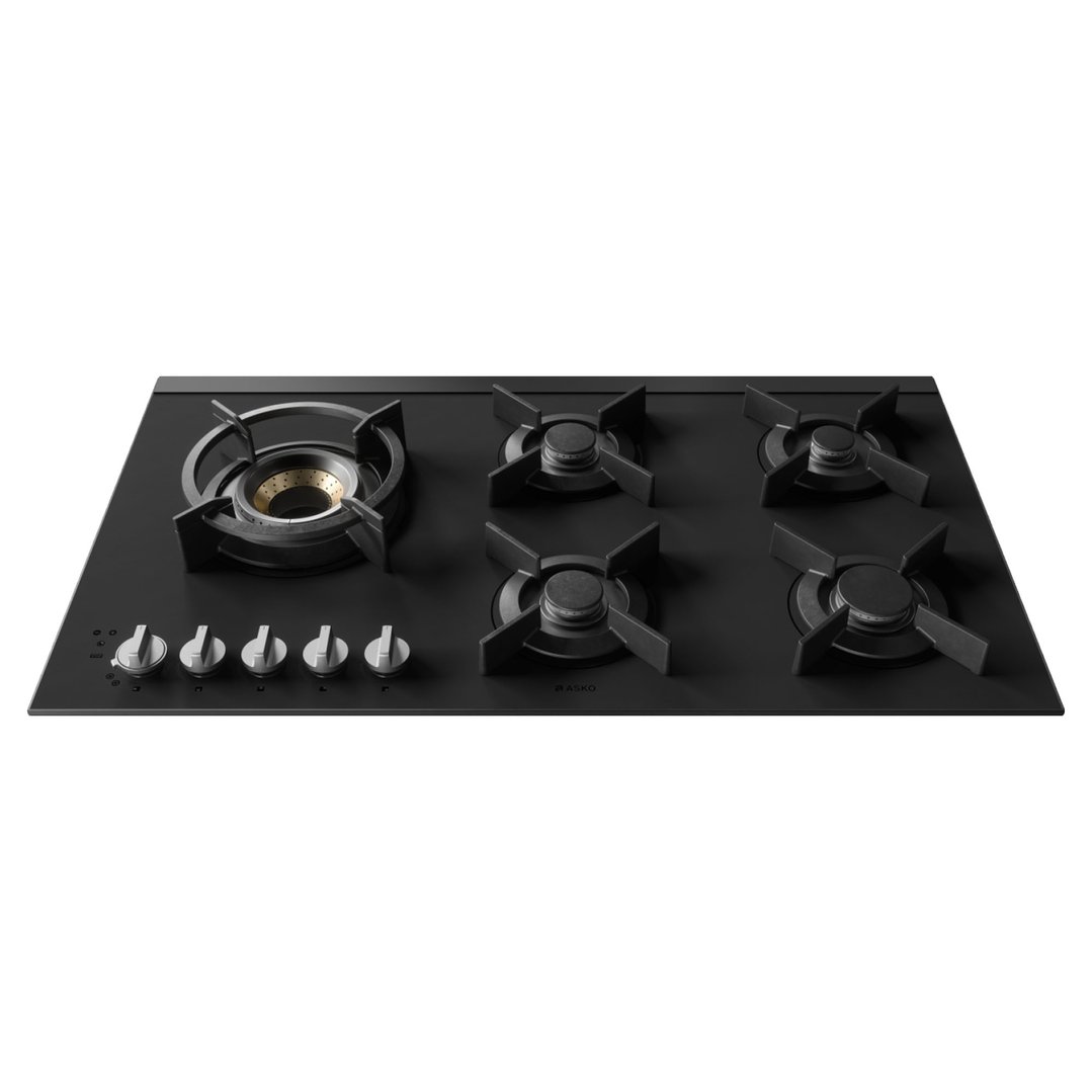 Asko 90cm Hob Gas 5 Burner Volcano Cooktop Matte Black HG8954MGD1