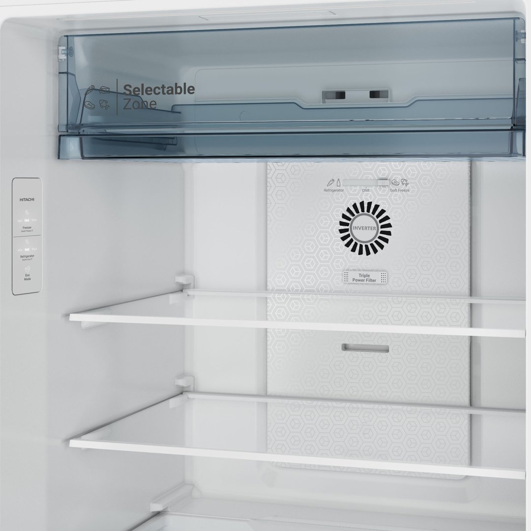 Hitachi 344L Inox Top Mount Fridge HRTN6379SXAU