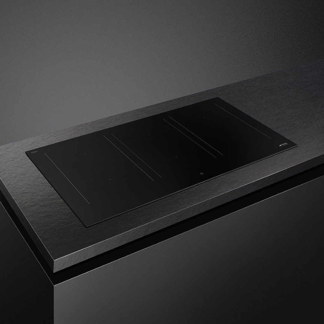 Smeg 90cm Classic Induction Cooktop with Autovent 2.0 - Matte Black SIM3964N