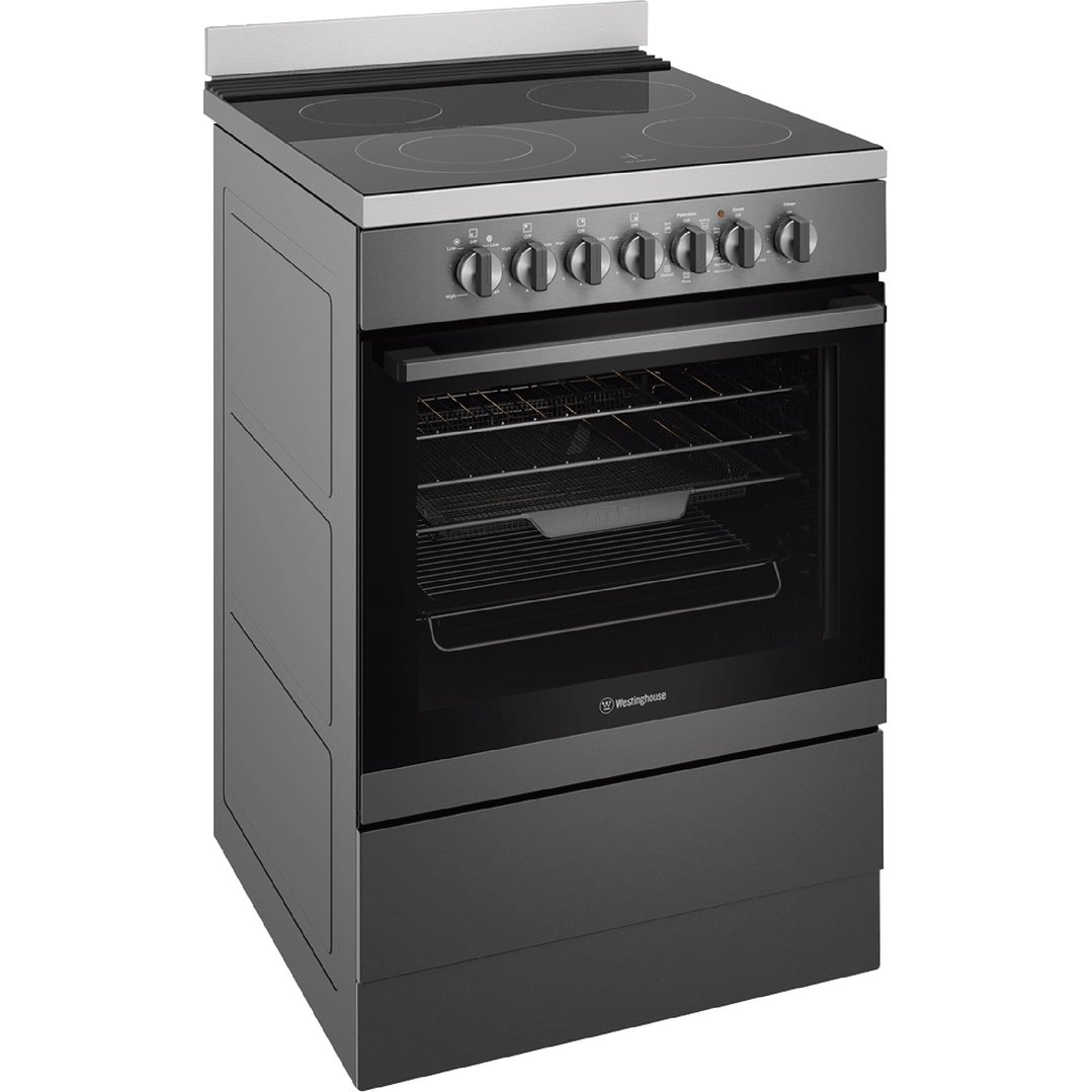 Westinghouse 60cm Freestanding Electric Oven with Air Fry, Dark Stainless Steel WFE646DSCB